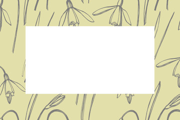 Collection of hand drawn flowers and plants. Botany. Set. Vintage flowers. Black and white illustration in the style of engravings. Card template on romantic background. Graphic illustration