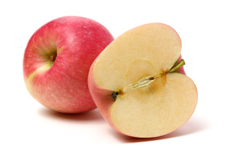 Red apples isolated on white background
