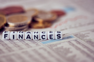 Word finances designed from square letters