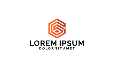 Obraz premium Initial letter G or number 6 logo template with 3D cube hexagonal symbol in flat design monogram illustration