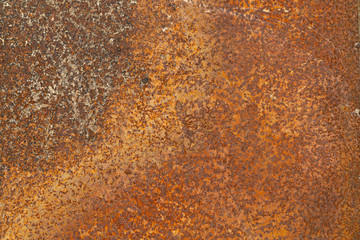 Grunge surface of a rusted sheet of metal, background, texture