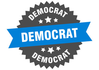 Fototapeta premium democrat sign. democrat blue-black circular band label