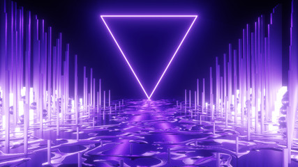 abstract futuristic sign column