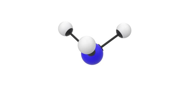 3D animation of a ammonia molecule with alpha layer