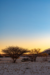 Coucher de soleil a Spitzkoppe en Namibie, Afrique