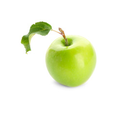 Fresh ripe apple on white background