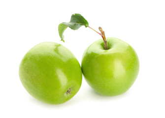 Fresh ripe apples on white background