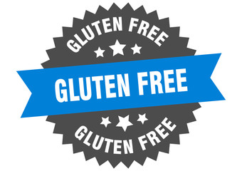 gluten free sign. gluten free blue-black circular band label