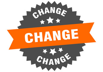 change sign. change orange-black circular band label