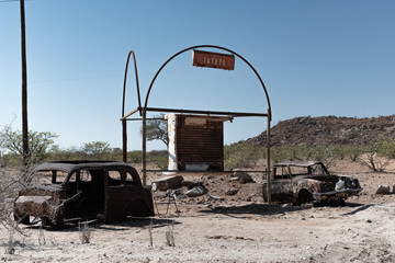 Carcasse de voiture en Namibie, Afrique