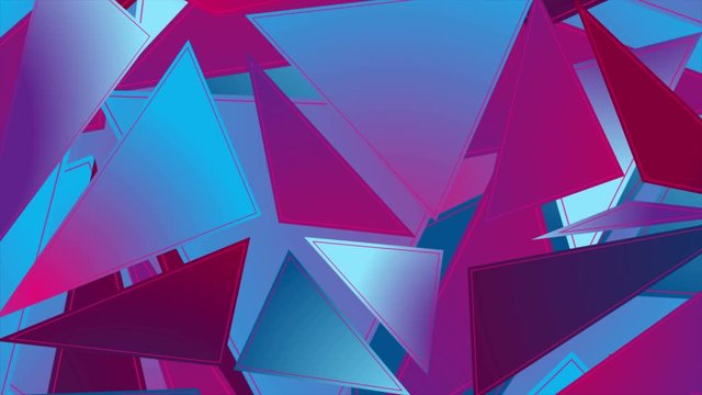 Abstract blue and purple hi-tech geometric low poly motion background with triangles