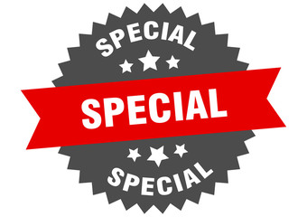 special sign. special red-black circular band label