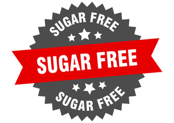 sugar free sign. sugar free red-black circular band label