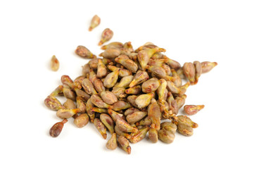 Pile of Grape Seeds Isolated on White Background