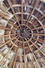 wooden arbor, detail of a roof of a roof, testure, ethnic background