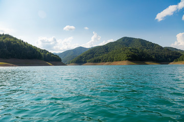 Beautiful landscape of Zaovine lake on Tara mountain.