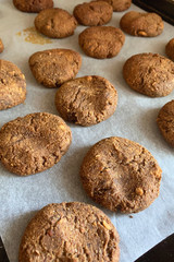 vegan cookies made from chickpea flour and nuts with honey,