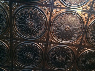 Fototapeta na wymiar beautiful antique cooper ceiling tiles