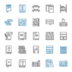 bookstore icons set