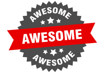 awesome sign. awesome red-black circular band label