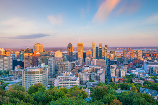 Montreal from top view at sunset in Canada - Powered by Adobe