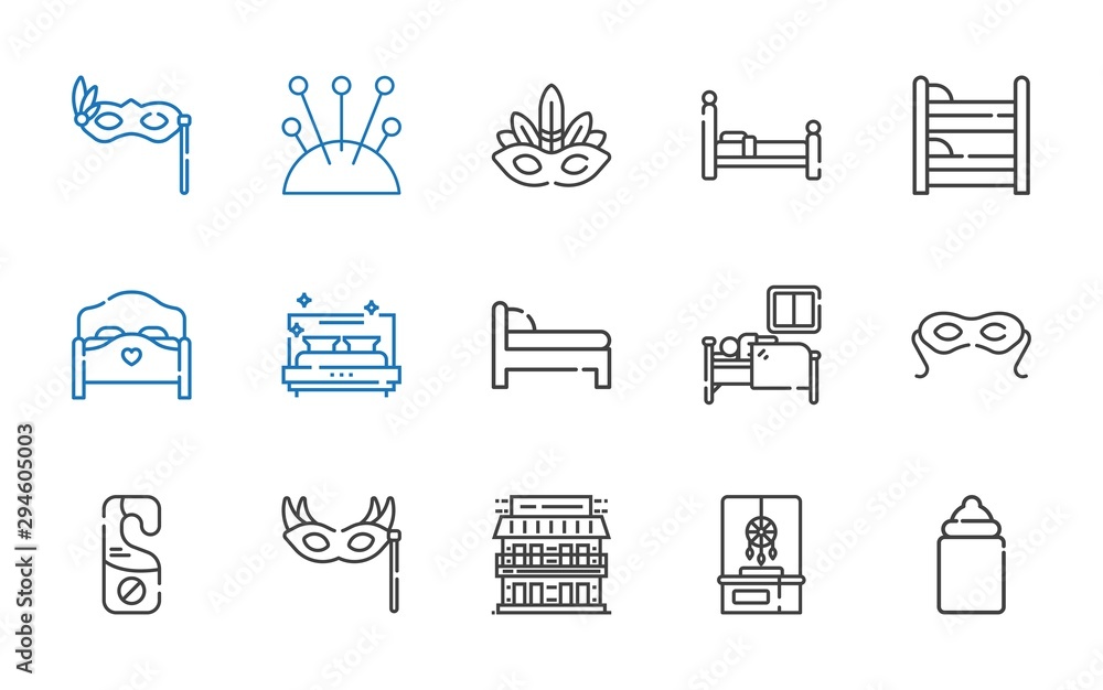 Wall mural sleep icons set