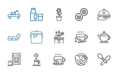 breakfast icons set