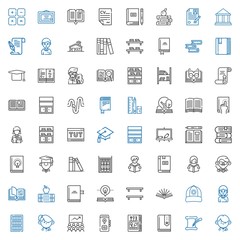 university icons set