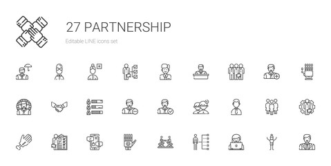 partnership icons set