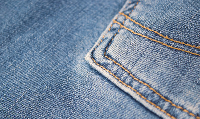 Jeans detail, denim texture background, fashion design