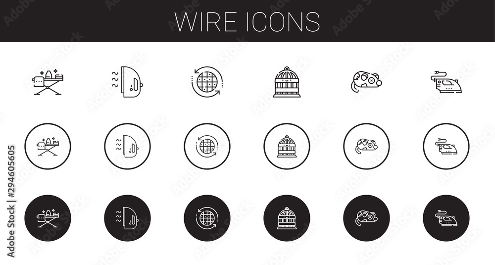 Canvas Prints wire icons set