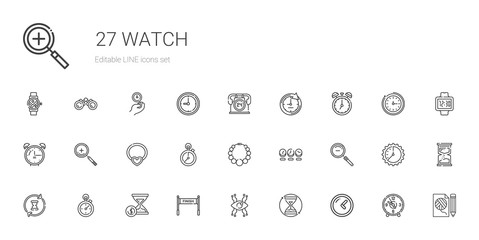 watch icons set