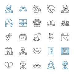 couple icons set