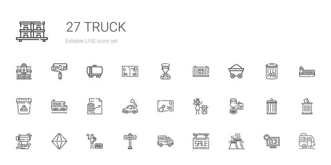 truck icons set