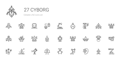 Obraz na płótnie Canvas cyborg icons set