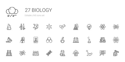 biology icons set - obrazy, fototapety, plakaty