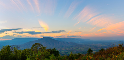 panoramic view and Beautiful countryside with clear sky,Phu Luang District, Thailand