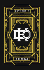 Creative Line Art Art Deco Label Decorative Vintage Logo Badge Beautiful Ornament