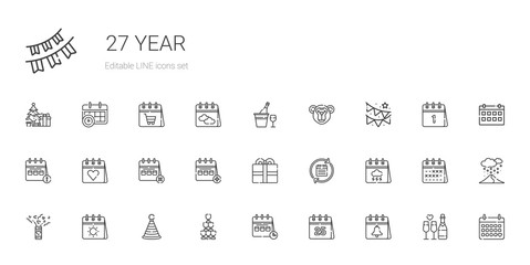 year icons set