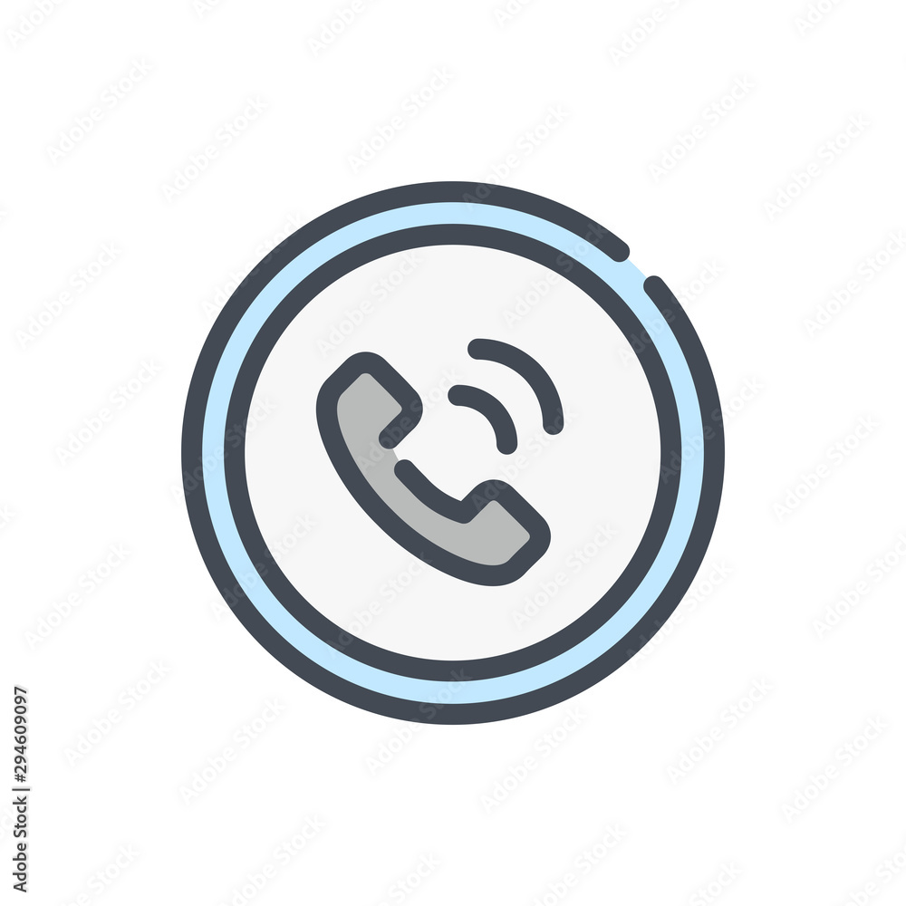 Poster customer service color line icon. helpline and callback vector outline colorful sign.