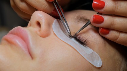 Woman Eye with Long Eyelashes. Eyelash Extension