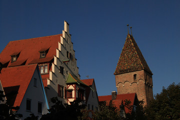 Obraz premium Ulmer Kleinod: Giebelhäuser am Metzgerturm