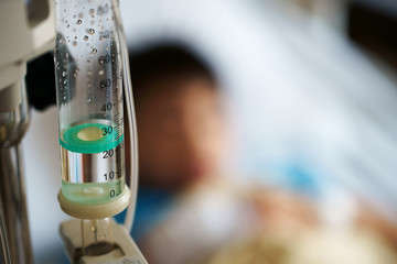 close up of fluid-filled for young patients
