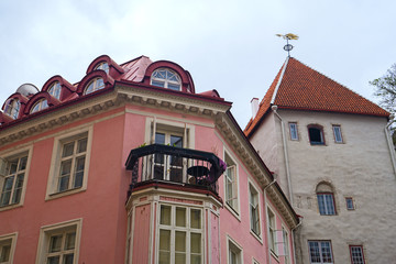 Narrow old streets in old Tallinn, Estonia.