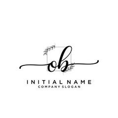 OB Beauty vector initial logo, handwriting logo.