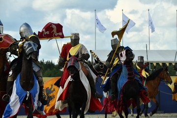 Fototapeta na wymiar battle between knights in a tournament