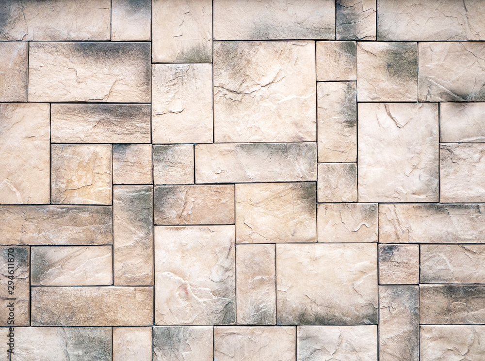 Aufkleber the beige-gray rectangular tiles are laid out in different directions and create an attractive vibra