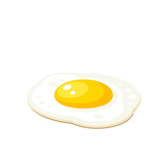 Fried egg. Vector illustration cartoon flat isolated icon collection.