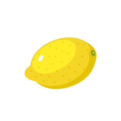 Yellow lemon, whole fruit. Vector illustration cartoon flat icon isolated on white.