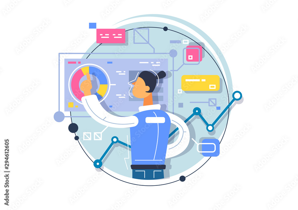 Poster business analytics, training of business processes. application development in augmented reality.